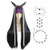 IMEYLE Wig?Necklace And earings?Multi colored Anime Cosplay Wig For Women Black and White Long Straight Wig With Blue And Red Bangs Synthetic Wig For Costume