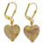 GlassOfVenice Murano Glass Ca D Oro Heart Earrings   Purple