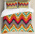 Ambesonne Tribal Duvet Cover Set  Hand Paint Zigzag Pattern with Effects Brushstrokes  Decorative 3 Piece Bedding Set with 2 Pillow Shams  Queen Size  Green Marigold