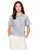 BCBGeneration Women s Stripe Dolman Wrap Hem Shirt  Dark Navy Combo  Large