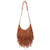 LUI SUI Women s Fashion Fringed Shoulder Bag Tassel Cross Body Bags  Brown