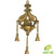 Aakrati Decorative Wall Hanging Brass Diya  Oil lamd  deepam with Bells in Glossy Black Antique Finished