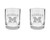 Michigan Wolverines 2 Sided Etched Satin Finish Rocks Glass Set of 2