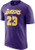 NBA Youth 8 20 Performance Dri Fit Statement Edition Name   Number Player T Shirt  14 16  Lebron James Los Angeles Lakers Purple Statement Edition