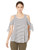 Karen Kane Women s Cold Shoulder TOP  Stripe  Medium