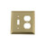 Nostalgic Warehouse 720103 Deco Switch Plate with Toggle and Outlet, Unlacquered Brass