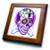 3dRose ft 193527 1 Diamond Sugar Skull  Purple Framed Tile Artwork  8 by 8 Inch