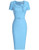 MUXXN Ladies Retro 1960s Style Cap Sleeve Light Blue Office Work Pencil Dress  Airy Blue M