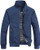 PERDONTOO Men s Slim Fit Lightweight Softshell Flight Bomber Jacket Coat  Medium  Blue