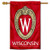 College Flags   Banners Co  UW Badgers Crest Logo Two Sided House Flag
