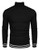 COOFANDY Men s Basic Ribbed Thermal Knitted Pullover Slim Fit Turtleneck Sweater Black Medium