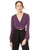 BCBGeneration Women s WRAP Crop Long Sleeve Knit TOP  BlackBerry  XS