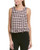 BCBGeneration Women s Ruffle Hem SLVLESS Woven TOP  Multi  L