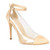 Ermonn Womens Pointed Toe Clear Stiletto High Heel Pumps Ankle Strap D Orsay Wedding Bridal Shoes Gold