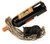 PS 10 Inch Rocking Log with Black Bear Figurine Wine Bottle Holder
