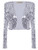 Anna Kaci Womens Glitter Sequins Shiny Long Sleeve Cropped Bolero Blazers Shrugs  Silver  Medium