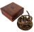 Antique Nautical Big Brass Sundial Compass Gilbert   Sons Retro Wooden Collectible Box