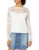 BB Dakota Junior s Smoke   Mirrors Balloon Sleeve lace Blouse  Ivory  Large