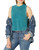 RVCA Junior s Minor Bet Cropped Tank  Jade Blue  XL