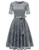DRESSTELLS Short Bridesmaid Scoop Floral Lace Dress Cocktail Formal Party Dress Grey XL