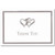 Silver Double Hearts Thank You Note Cards   Envelopes   100