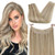 VeSunny 12inch Remy Blonde Human Hair Halo Extensions Dark Ash Blonde Highlight 22 Blonde Hair Extensions Halo Silky Straight Real Hair 80G Set