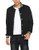 COOFANDY Men Fashion Long Sleeve Button Front Cotton Bomber Baseball Jacket  Pitch black  X Large