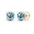 Genuine 10K Solid Yellow Gold 6mm Round Natural Sky Blue Topaz December Birthstone Stud Earrings
