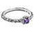 Carolyn Pollack Sterling Silver Purple Amethyst Gemstone Single Round Stone Band Ring Size 8