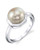 THE PEARL SOURCE 9 5 10mm Genuine White Freshwater Cultured Pearl Shay Ring for Women