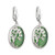 Solvar Tree of Life Drop Earrings Rhodium Green Irish Made