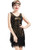 BABEYOND Women s Flapper Dresses 1920s V Neck Beaded Fringed Great Gatsby Dress  Gold Black  M