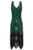 Metme Women s 1920s Vintage Flapper Fringe Beaded Great Gatsby Party Dress Green