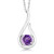 Gem Stone King 0 45 Ct Round Purple Amethyst 925 Sterling Silver Raindrop Pendant With Chain