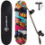 METROLLER Skateboard  31 x 8  Complete Standard Skate Boards for Girls Boys Beginner  7 Layer Canadian Maple Double Kick Concave Skateboards for Kids Youth Adult Teens