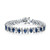 Bling Jewelry Blue   White Alternating Marquise Cut Cubic Zirconia CZ Tennis Bracelet for Women Girlfriend Silver Plated Brass