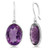 Gem Stone King Sterling Silver Purple Amethyst Gemstone Birthstone Women s Dangle Earrings  10 00 cttw  10X14MM Oval Shape