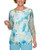 Alfred Dunner Women s Petite Abstract Mesh Floral Top  Multi  PL