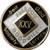 25 Year Black and Silver NA Medallion Official Narcotics Anonymous Chip