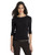 Michael Stars Women s Basic Three Quarter Sleeve Tee Shirt  Black  One Size