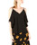 Bar III   Cold Shoulder Flounce Top   Deep Black   XS