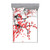 Ambesonne Floral Fitted Sheet   Pillow Sham Set  Japanese Cherry Blossom Sakura Blooms Branch Spring Inspirations Print  Decorative Printed 3 Piece Bedding Decor Set  Full  Vermilion White