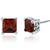 Garnet Stud Earrings Sterling Silver Princess Cut 2 50 Carats