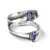 Carolyn Pollack Sterling Silver Purple Amethyst Gemstone Guard Ring Size 6