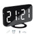 Funwill LED Digital Alarm Clock with Dual USB Charging Output Port Sleep Timer for Bedroom (Black) (White Display)