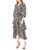 Calvin Klein Women s Three Quarter Sleeved Faux Wrap Dress with Tiered Skirt  Petal Multi  8