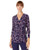 Anne Klein Women s Faux WRAP TOP  Eclipse Cape Cod Combo  M