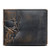 HOJ Co  SKULL Wallet Double ID Bifold Full Grain Mens Leather Wallet Multi Card Capacity