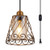 YLONG ZS Hanging Lamps Swag Lights Plug in Pendant Light with On Off Switch Wire Caged Hanging Pendant Lamp Bronze Finish with Amber Glass Inner Shade