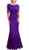 FORTRIC Women Short Sleeves Wedding Party Bridesmaid Maxi Dress Purple L